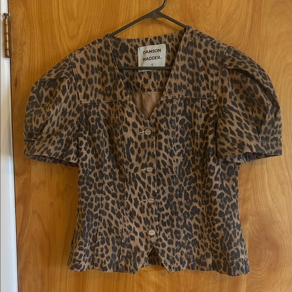 Damson Madder Tops - Damson Madder Leopard Denim Top